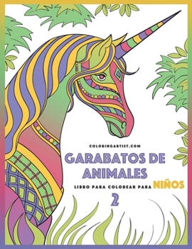 Paperback Garabatos de animales libro para colorear para niños 2 [Spanish] Book