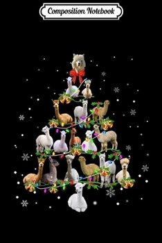 Composition Notebook: Alpaca Christmas Tree Cool Noel Animal Gift  Journal/Notebook Blank Lined Ruled 6x9 100 Pages