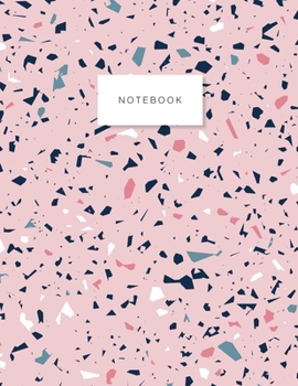 Notebook: Lined Journal – Pink Terrazzo Flooring Cut-Out Shapes Cover Design – 120 Pages, Large (8.5 x 11), Letter Size, Numbered Pages, White Lined Paper