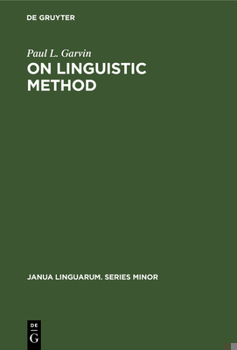 Hardcover On Linguistic Method: Selected Papers Book