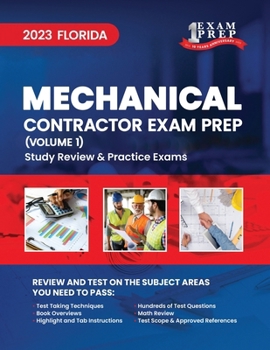 Paperback 2023 Florida Mechanical Contractor: Volume 1: Study Review & Practice Exams Book