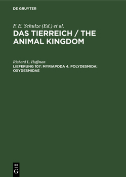 Hardcover Myriapoda 4. Polydesmida: Oxydesmidae [German] Book