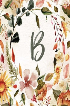 Paperback B: Orange Brown Floral 6"x9" Lined Notebook Book