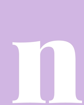 n: Squared Grid Graph Paper Notebook | Personalized Monogram Lowercase Letter n Cover Design in Lavender
