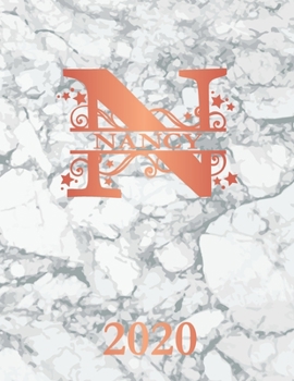Paperback Nancy: 2020. Personalized Name Weekly Planner Diary 2020. Monogram Letter M Notebook Planner. White Marble & Rose Gold Cover. Book