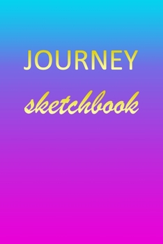 Paperback Journey: Sketchbook - Blank Imaginative Sketch Book Paper - Pink Blue Gold Custom Letter J Personalized Cover - Teach & Practic Book