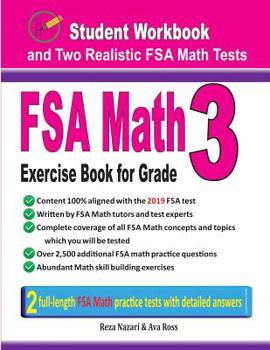 Paperback FSA Math Exercise Book for Grade 3: Student Workbook and Two Realistic FSA Math Tests Book