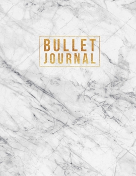 Paperback Bullet Journal: White Marble and Gold Dot Grid Notebook - 8.5 x 11 in, 120 pages college ruled - Journal, Notebook, Diary, Composition Book
