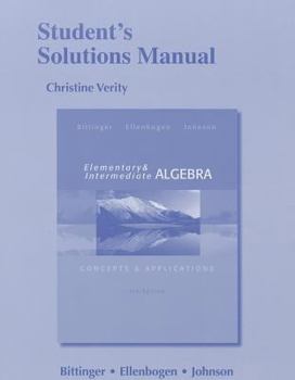 Paperback Student's Solutions Manual for Elementary and Intermediate Algebra: Concepts & Applications Book