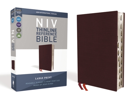 Bonded Leather NIV, Thinline Reference Bible, Large Print, Bonded Leather, Burgundy, Red Letter Edition, Indexed, Comfort Print [Large Print] Book