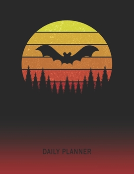 Daily Planner: Bat | 2020 - 2021 Daily Planner For 1 Year Of Planning | Retro Vintage Sunset Cover | January 20 - December 20 | Organizer Writing ... | Plan Days, Set Goals & Get Stuff Done