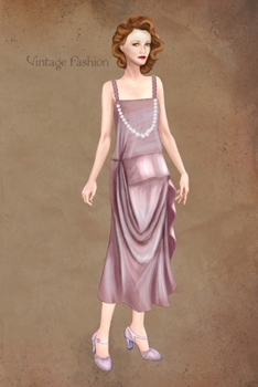 Vintage Fashion: Writing Notebook, Diary, 1920 fashion illustration, fashion coloring journal with lined pages