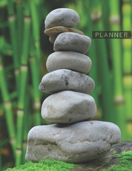 Paperback Planner: Meditation Zen Stones 2 Year Monthly Planner with Note Pages (24 Months) - Serenity Wellness Relaxation Spirituality - Book