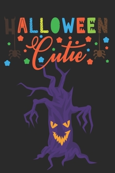 Halloween Cutie: Funny Halloween Tree Notebook to write in - black background, purple tree, crazy life, spider