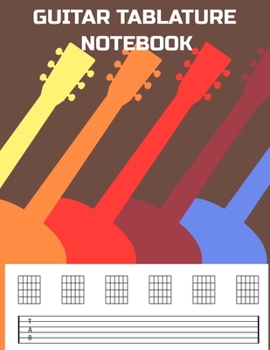 Paperback Guitar Tablature Notebook: Retro Themed 6 String Guitar Chord and Tablature Staff Music Paper for Guitar Players, Musicians, Teachers and Student Book