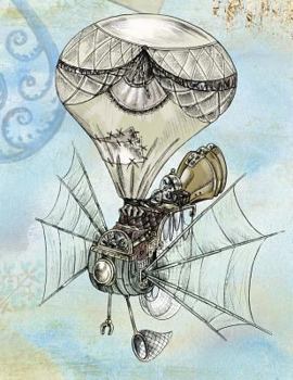 Steampunk Air Balloon Notebook - College Ruled: 8.5 x 11 - 200 Pages