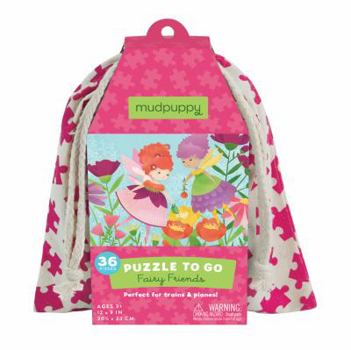 Mudpuppy Fairy Friends to Go Puzzle, 36 Pieces, Ages 3-6, Colorful Fairy Artwork, Travel-Friendly Bag, Made with Safe, Non-Toxic Materials