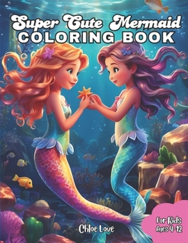 Paperback Super Cute Mermaid Coloring Book: For Kids Ages 4-12 Book