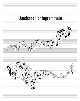 Paperback Quaderno Pentagrammato: Quaderno di musica pentagrammato - 60 pagine, 12 pentagrammi per pagina, Dimensione 20,32 x 25,4 cm. [Italian] Book