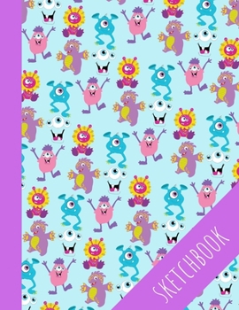 spooky monsters: Cute Sketchbook 120 pages, 8.5 x 11 inches, for Practice Drawing, Writing, Doodle, Creative Diary and Journal, Sketching Pad, ... Perfect gift for Kids, Teens and Students