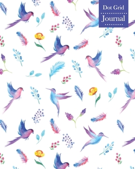 Dot Grid Journal: Notebook Planner with Watercolor Birds Themed Cover Design
