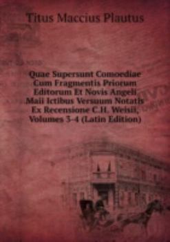 Paperback Quae Supersunt Comoediae Cum Fragmentis [Latin] Book