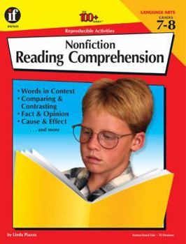 Paperback Nonfiction Reading Comprehension, Grades 7-8 Book