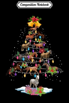 Composition Notebook: Horse Tree Christmas Candy Cane Gift Ornament  Journal/Notebook Blank Lined Ruled 6x9 100 Pages