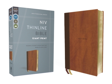 Imitation Leather Niv, Thinline Bible, Giant Print, Leathersoft, Brown, Red Letter, Comfort Print Book