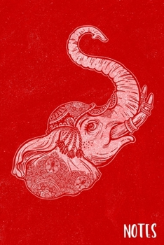 Notes: Red Elephant Journal Writing Notebook|6x9|100 Blank Lined Wide Ruled Pages|Glossy Cover|Perfect Elephant Lover Gift|Makes A Great Notepad for A ... University Classes or Gratitude Journal