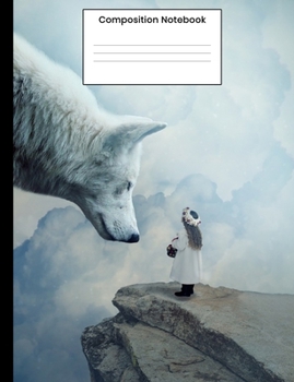 Paperback Composition Notebook: Cool Large White Wolf College Ruled Notebook Journal Writing Gift For Men Women Kids Book