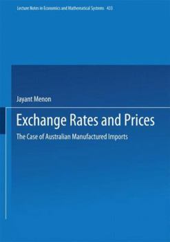 Paperback Exchange Rates and Prices: The Case of Australian Manufactured Imports Book