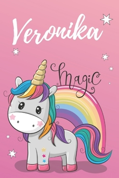 personalisiertes Notizbuch Einhorn / Journal / Malbuch / Tagebuch / Kritzelbuch / DIN A5 / Geschenk Veronika: individuelles personalisiertes blanko ... Weihnachts & Geburtstags Geschenk f�r Frauen.
