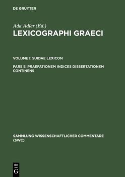 Paperback Suidae Lexicon: Praefationem Indices Dissertationem Continens (1) [Latin] Book