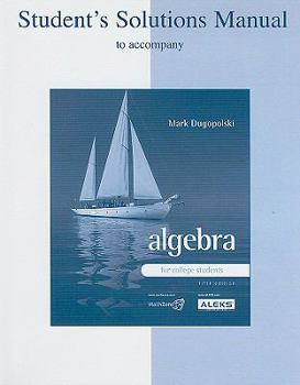 Paperback Algebra for College Students Student's Solutions Manual Book