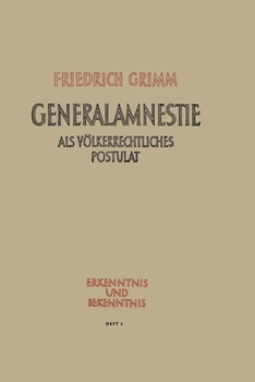 Paperback Generalamnestie als völkerrechtliches Postulat [German] Book