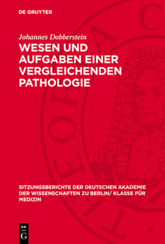 Hardcover Wesen Und Aufgaben Einer Vergleichenden Pathologie [German] Book