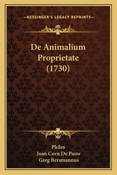 Paperback De Animalium Proprietate (1730) [Latin] Book