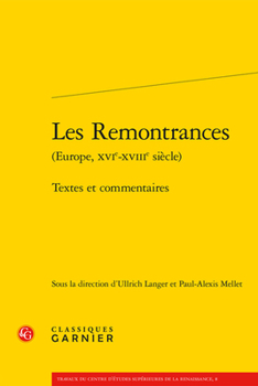 Paperback Les Remontrances: Textes Et Commentaires [French] Book