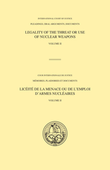 Paperback Icj Pleadings, Legality of the Threat or Use of Nuclear Weapons Book