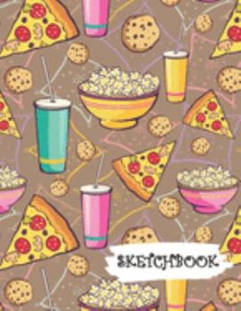 Sketchbook: Movie Night Pizza Popcorn Fun Framed Drawing Paper Notebook