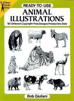 Paperback Ready-To-Use Animal Illustrations: 161 Different Copyright-Free Designs Printed One Side Book