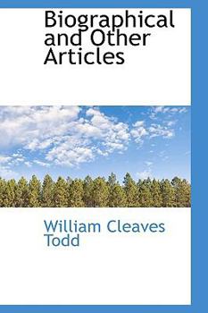 Paperback Biographical and Other Articles Book