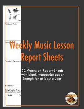 Paperback Weekly Music Lesson report Sheets: Essential Lesson Aid Book