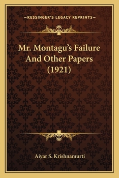 Paperback Mr. Montagu's Failure And Other Papers (1921) Book