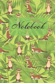 Paperback Notebook: Cute Ferrets Fresh Green Color - Diary / Notes / Track / Log / Journal, Book Gifts For Women Men Kids Teens Girls Boys Book