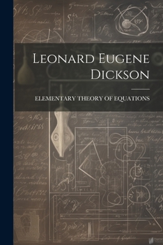 Paperback Leonard Eugene Dickson Book