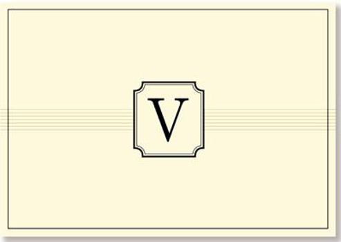 Misc. Note Card: V Monogram Book