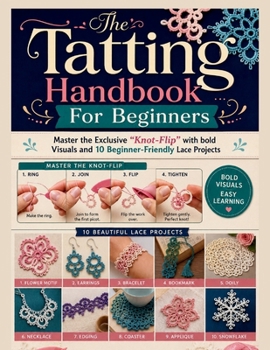 Paperback The Tatting Handbook For Beginners: Master the Exclusive "Knot-Flip" with bold Visuals and 10 Beginner-Friendly Lace Projects Book