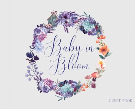 Hardcover Baby in Bloom, Baby Shower hardback Guest Book (landscape) Book